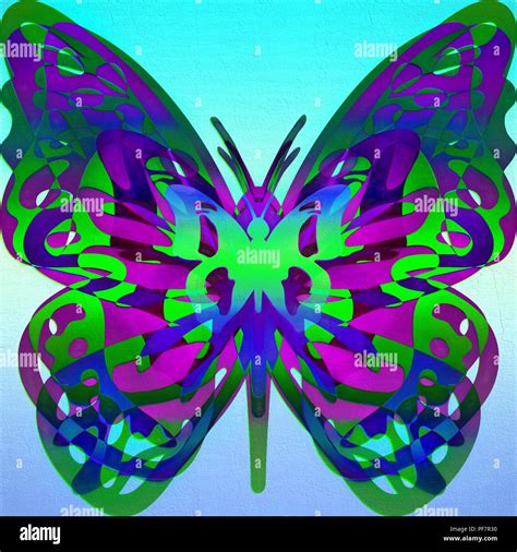 ornate multi colored cutout butterflies  beautiful abstracts stock