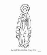 Immaculate Conception Lourdes sketch template