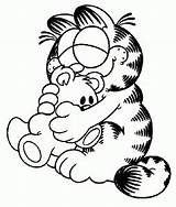 Garfield Coloring Kids Pages Print sketch template