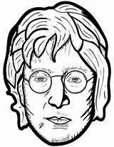 Lennon Portrait Elton Famosi Ritratti Line Beatles Storici Openclipart sketch template