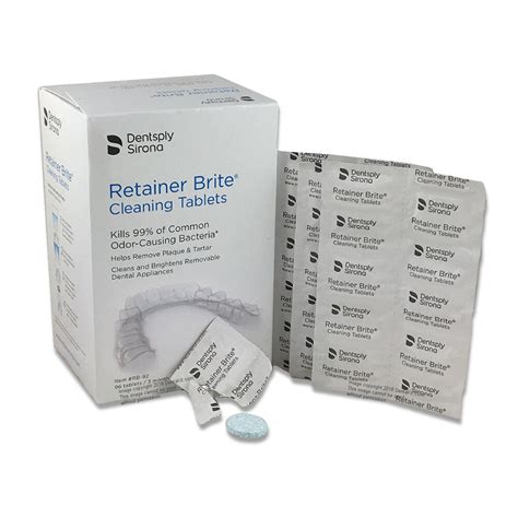 dentsply retainer brite 96 tablets teeth oral care clear