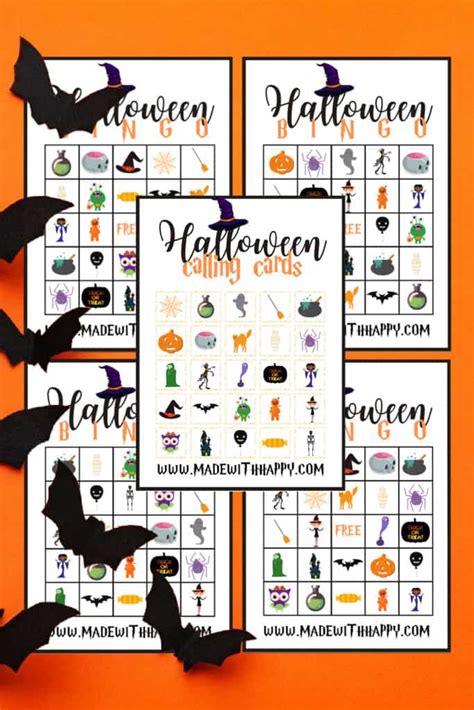 printable halloween bingo cards  calling card
