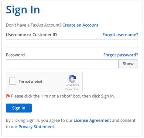 Forgot Username Or Password Taxact