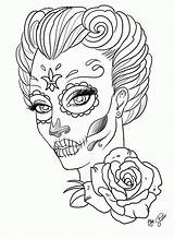 Coloring Pages Tattoo Skull Sugar Adult sketch template