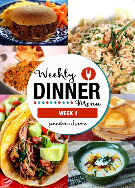 weekly dinner menu week  jennifer cooks