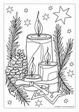 Adventskalender Kerzen Türchen Drei sketch template
