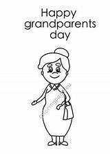 Grandparents Grandmother Coloringpage sketch template