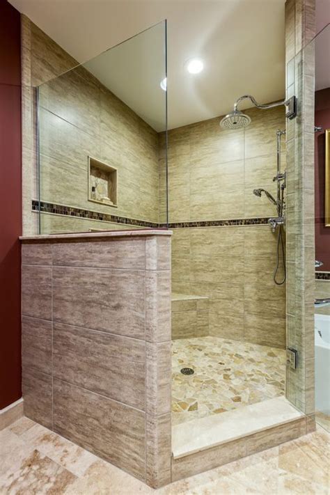 Bathroom Designs Corner Walk In Shower Design Ideas With Half Glass
