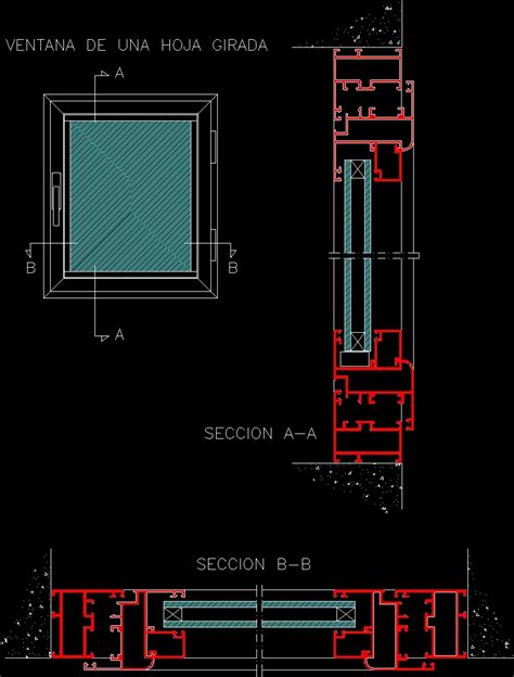 aluminum window detail dwg section  autocad designs cad