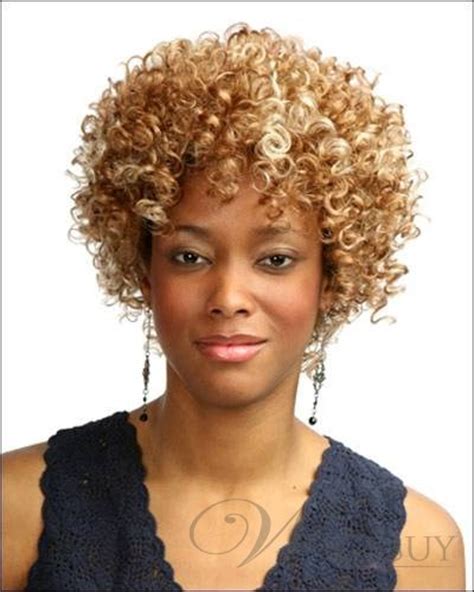 New Hairstyle Graceful Short Curly Blonde African American Image