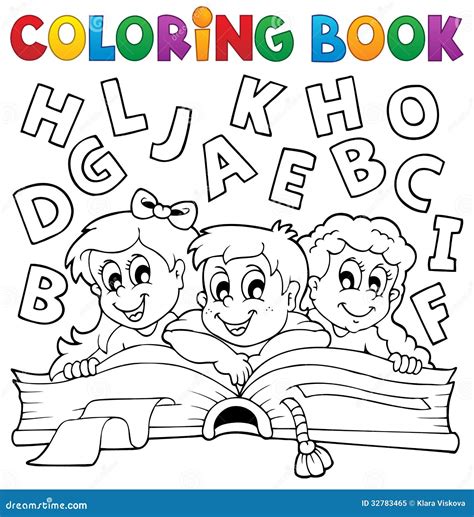 coloring book kids theme  royalty  stock photo image