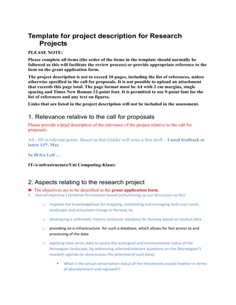 template  project description  research projects