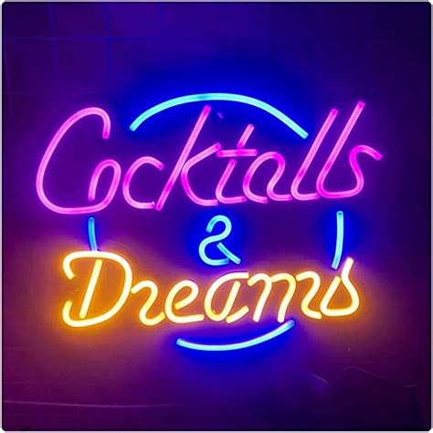 insegne al neon  led cocktails dreams luce al neon arti visive