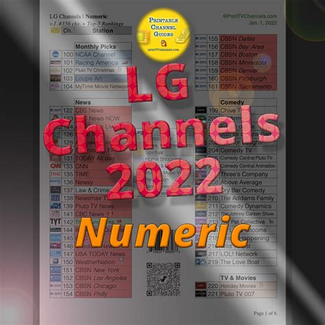 printable list  lg channels