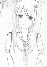 Girl Sad Anime Drawing Depressed Getdrawings sketch template