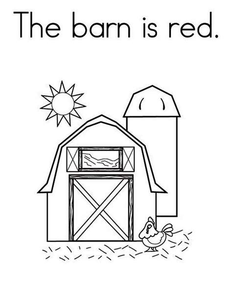 coloring page  barn  red coloring page color blue worksheets