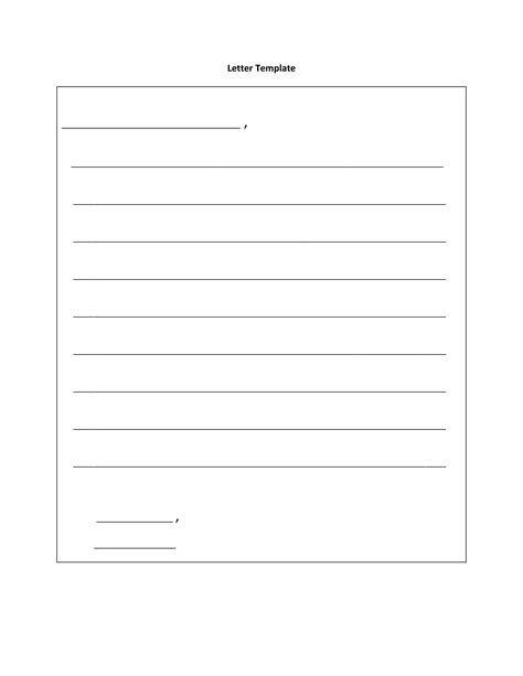 blank letter writing template  kids