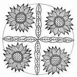 Sunflower Coloring Mandala Adult Pages Inspired Favecrafts Colouring Printable Adults Flower Mandalas sketch template