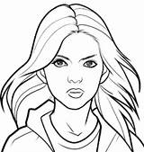 Coloring Pages Face Female Girl Getcolorings Color sketch template