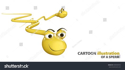 3d Cartoon Illustration Sperm Smiling Stock Illustration 480300493