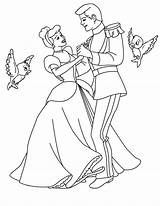Cinderella Prince Kissing Princesse Animasi Wonderful Getcolorings Coloringfolder sketch template