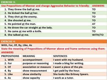 prepositions  manner worksheets  answers  john dsouza tpt