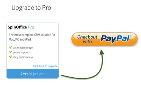 payment  paypal     windows users spinoffice crm
