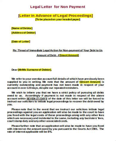 sample legal letter formats  ms word