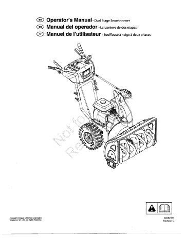 briggs stratton   gas snowthrower owners manual manualzz