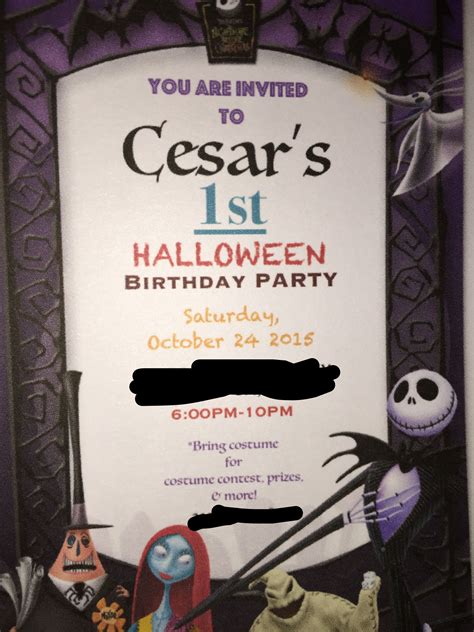 nightmare  christmas invitations birthday halloween party