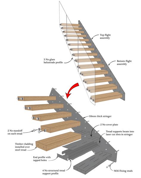 cantilever staircase detail drawing  drawing