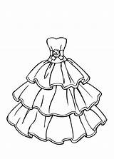 Coloring Dress Pages Adults Girls Printable Wedding sketch template