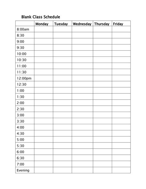 blank daily schedule    printables printablee