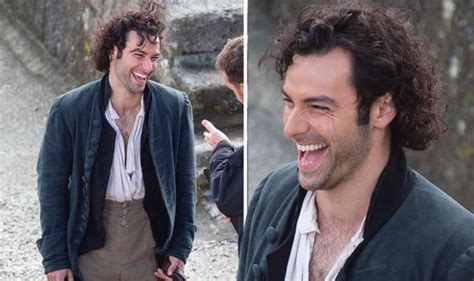 aidan turner can t contain his smile as he films new scenes for poldark series two tv and radio