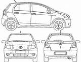 Yaris Blueprint Hatchback Cars Kolorowanka Blueprints Door Aygo Druku Auris Carro Wydrukuj Malowankę Drukowanka Outlines Carblueprints Info sketch template