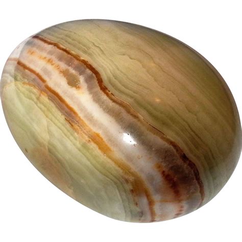 green brown stripe onyx carved stone egg    hoosiercollectibles  ruby lane