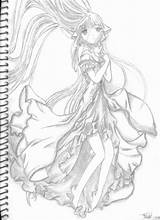 Dark Coloring Angel 54kb sketch template