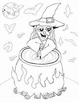 Cauldron Witch sketch template