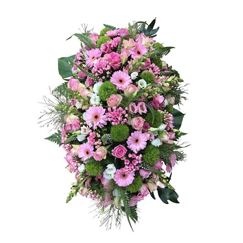 rouwarrangement roze ovaal top rouwstuk rouwbloemen bestellen
