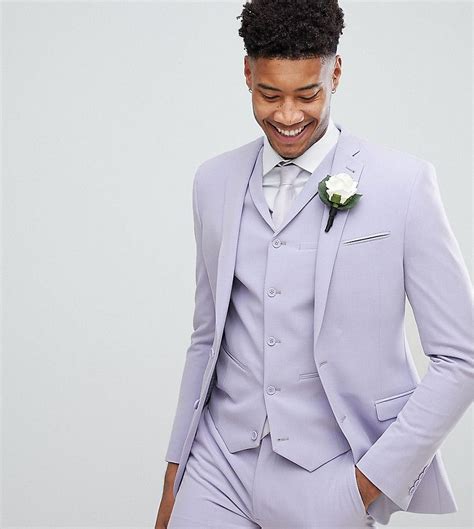 asos tall wedding extrem enge anzugsjacke  lila violett jetzt
