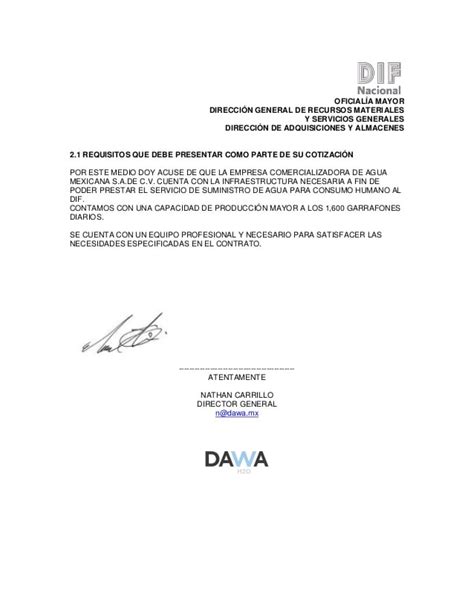 Carta Compromiso Servicio Dawa Dif
