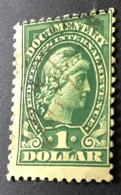 rare postage stamp  green  dollar documentary stamp  etsy