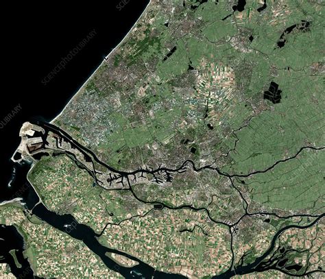 rotterdam netherlands satellite image stock image  science photo library