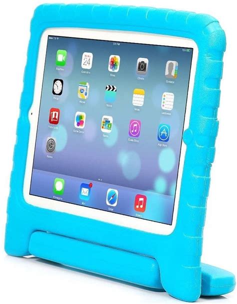 kinder ipad mini     beschermhoes tablethoes voor de kids met handvat blauw bol