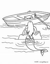 Barco Sirena Observando Sirenas Dibujos Sereia Hellokids Línea sketch template
