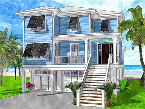 plan nc  bed coastal living house plan  elevator   coastal house plans