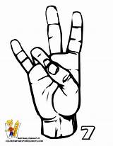 Asl Numbers Sign Language Coloring Flashcards Printable Clip Clipart Learning Letters Large Library sketch template