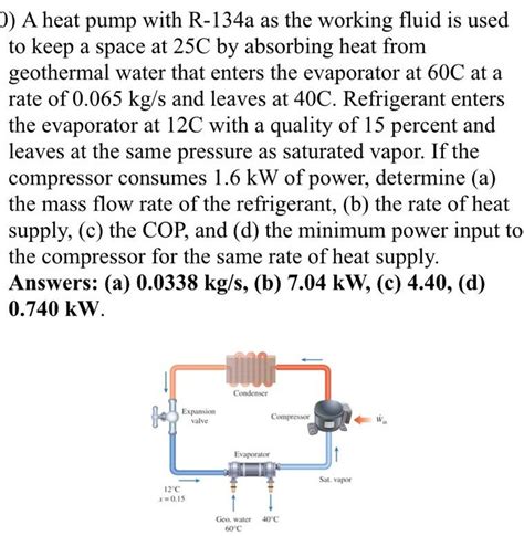 solved   heat pump      working fluid  cheggcom