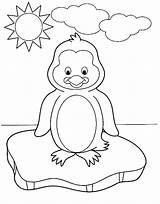 Penguin Coloring Pages Baby Penguins Ice Kids Printable Winter Cute Sunny Block During Drawing Osu Christmas Color Happy Sheets Getcolorings sketch template