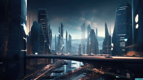 captivating desktop wallpaper featuring  futuristic cityscape